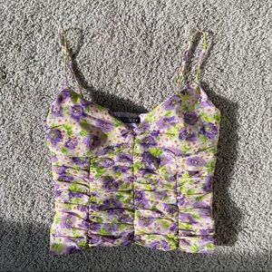 Zara purple floral tank top camisole